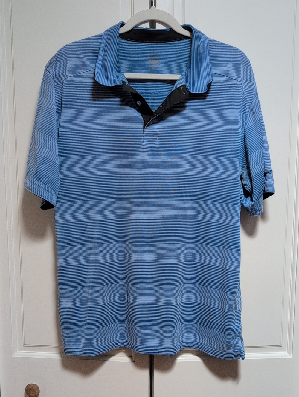 Nike Light Blue Striped Polo Shirt